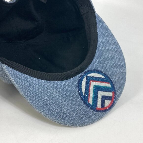 CHANEL Airline 16SS Denim Beaded hat cap baseball cap cotton blue main image 5